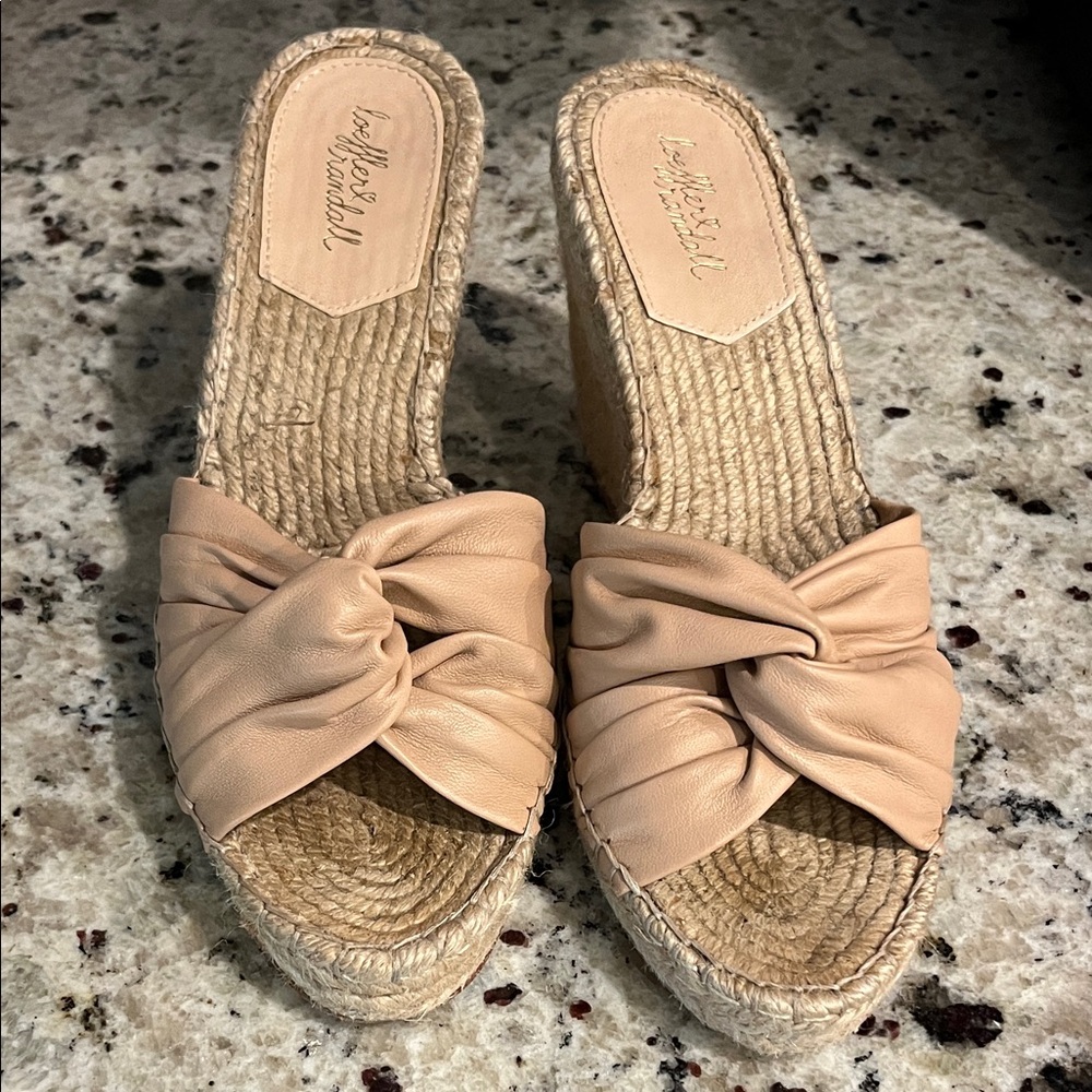 Loeffler Randall Beige Knotted Espadrille Slides